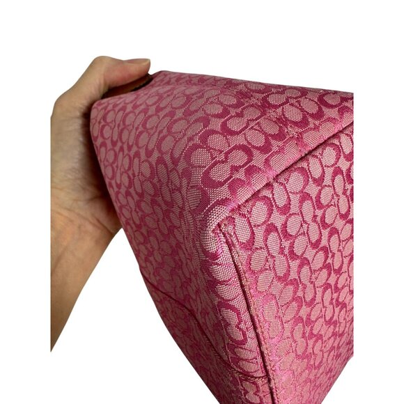 Coach Y2K Pink Signature Mini C Canvas Leather Handbag Monogram Baguette Demi - Picture 11 of 14